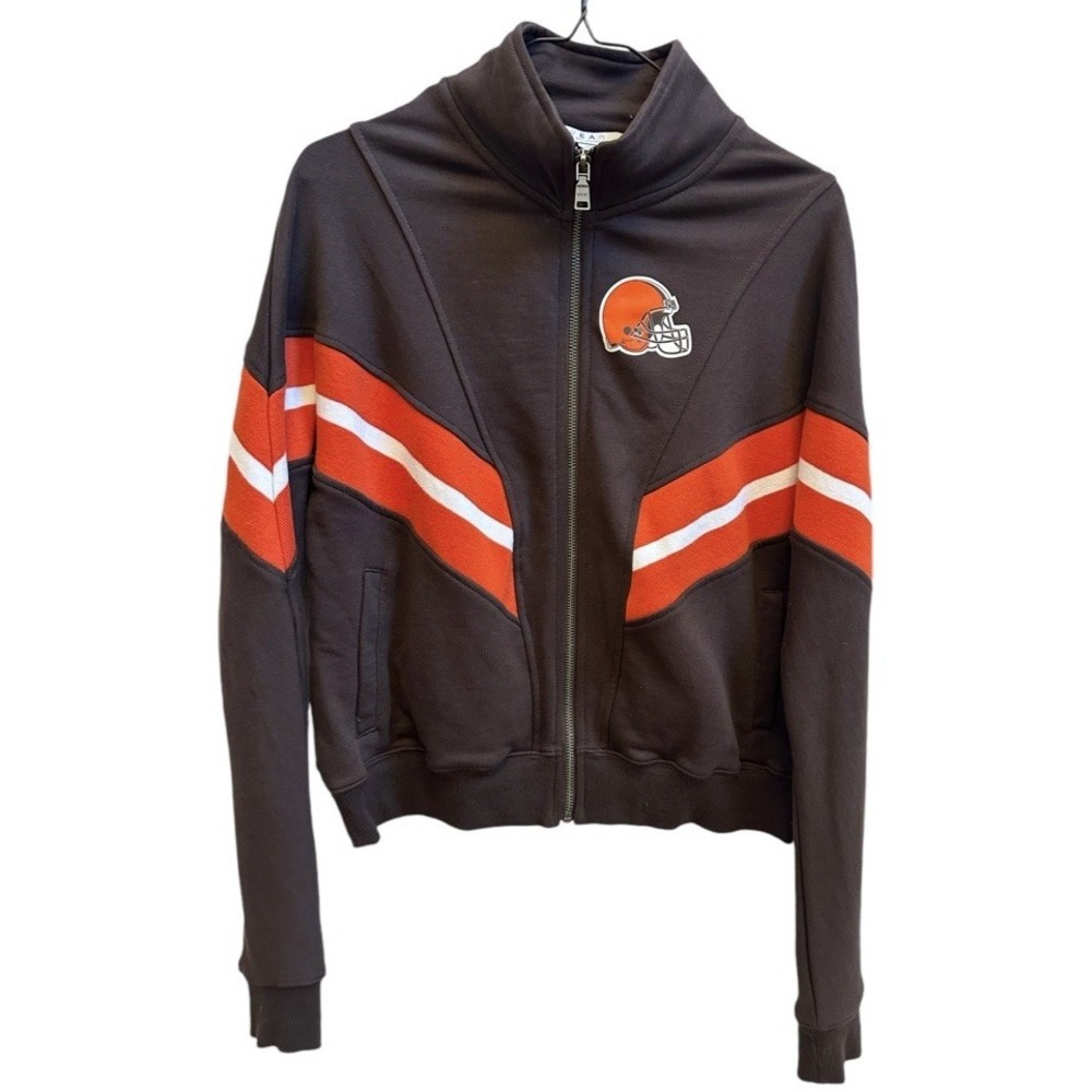 WEAR by Erin Andrews Cleveland Browns Zip Sweatshirt Football Brown Sz‎ Small